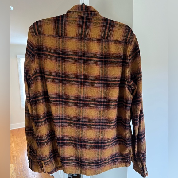 AllSaints Brown / Orange plaid flannel size small relaxed fit - Picture 3 of 3